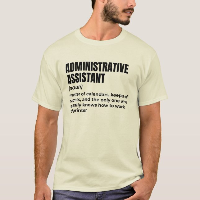 Camiseta Auxiliar administrativo Sarcástico (Anverso)