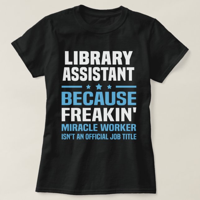 Camiseta Auxiliar de biblioteca (Diseño del anverso)
