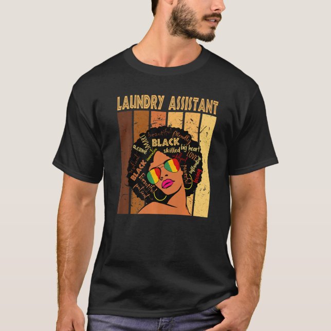 Camiseta Auxiliar de lavandería: Afroamericano Black Hist (Anverso)