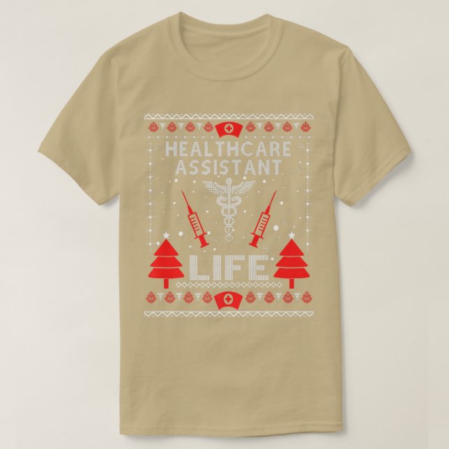 Camiseta Auxiliar de salud Vida Navidades feos sudores  (Diseño del anverso)