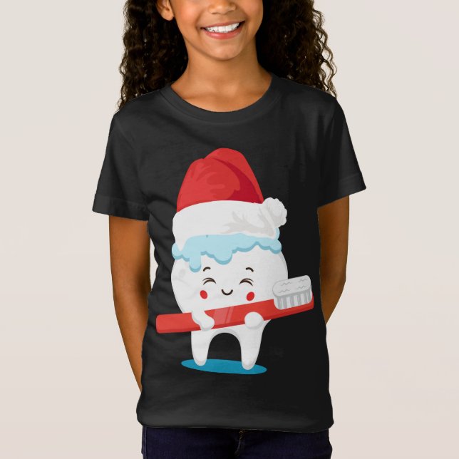 Camiseta Auxiliar dental de Navidades dietéticos Cute X-Mas (Anverso)
