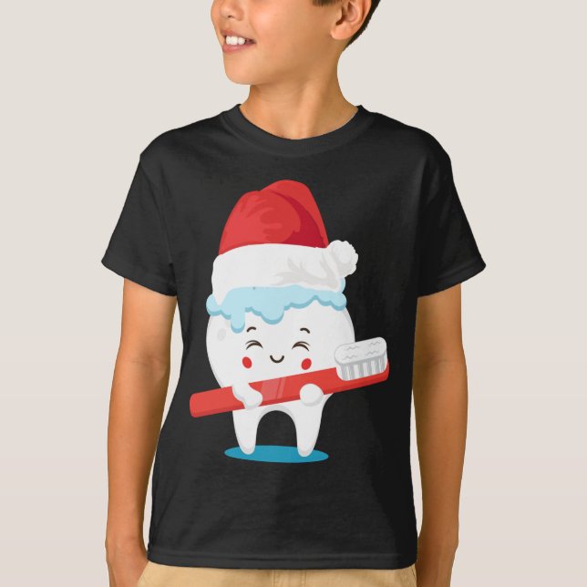 Camiseta Auxiliar dental de Navidades dietéticos Cute X-Mas (Anverso)