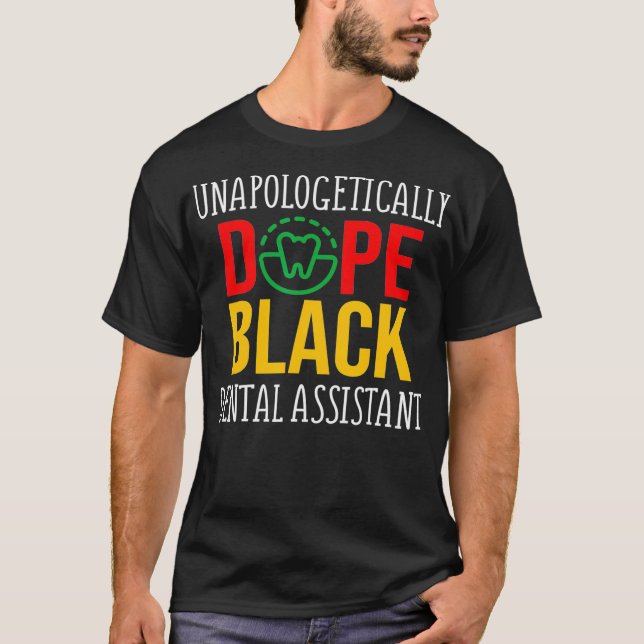 Camiseta Auxiliar dentario negro estudiante RDA historia ne (Anverso)
