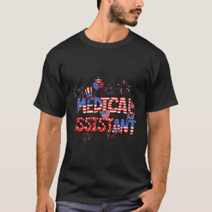 Camiseta Auxiliar Médico Bandera Estadounidense 4 De Julio 