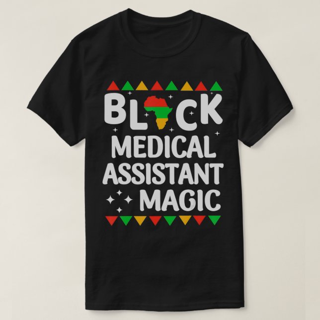 Camiseta Auxiliar médico de enfermeras negras historia mági (Diseño del anverso)