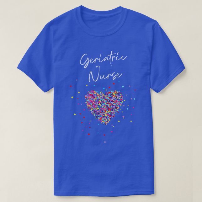 Camiseta Auxiliar médico de enfermería geriátrica Corazón 1 (Diseño del anverso)