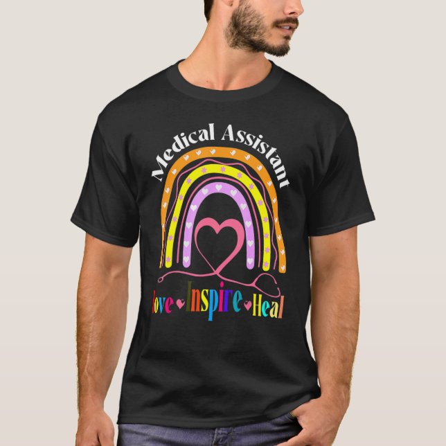 Camiseta Auxiliar médico: El amor arcoiris inspira Enfermer (Anverso)