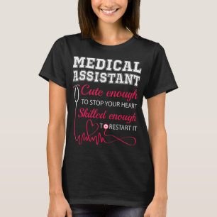 Camiseta Auxiliar Médico Enfermera Curada Paro Corazón Hemb