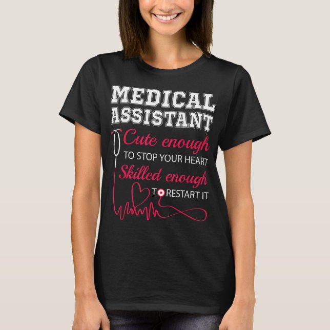 Camiseta Auxiliar Médico Enfermera Curada Paro Corazón Hemb (Anverso)