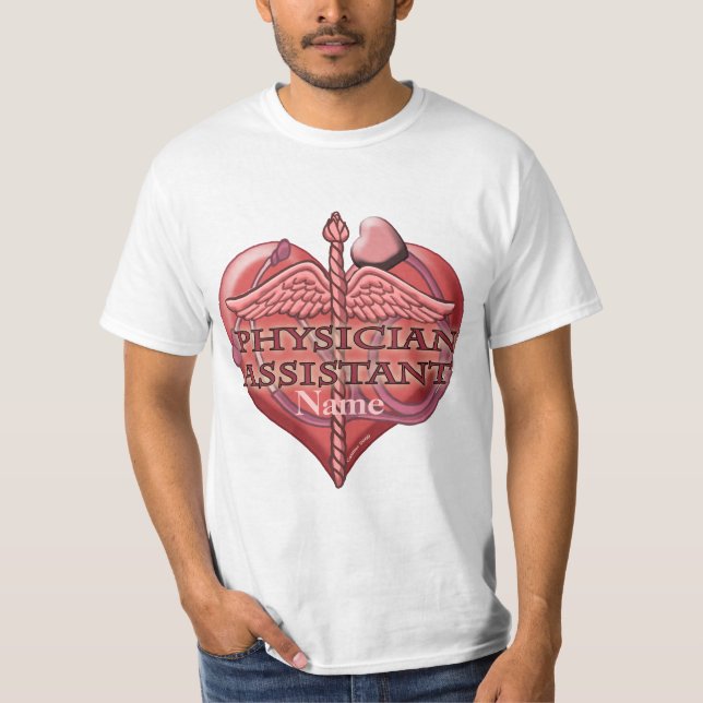 Camiseta Auxiliar Médico Heart Caduceus (Anverso)