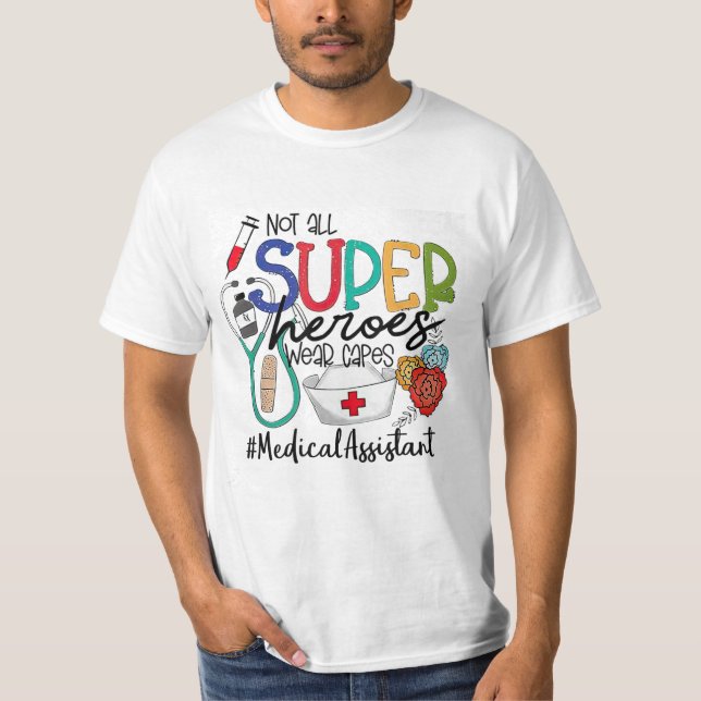 Camiseta Auxiliar médico no todos los superhéroes usan gorr (Anverso)