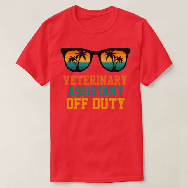 Camiseta Auxiliar veterinario fuera de servicio (Diseño del anverso)