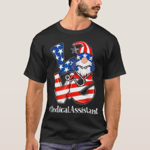 Camiseta Auxiliares médicos 4 de julio Gnome de amor Médico