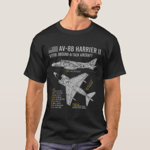 Camiseta Av-8b Harrier Ii Avión Avión Avión Plano Azul