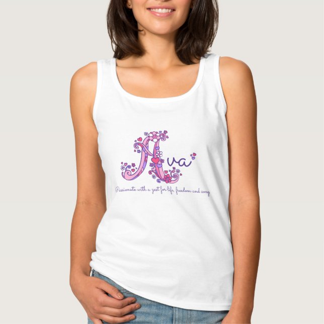 Camiseta Ava chicas nombre y letra A (Anverso)
