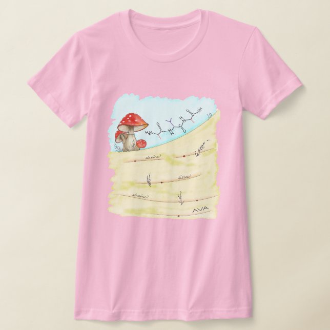 Camiseta Ava escrito por aminoácidos, mujer slim Tee (Distribución)