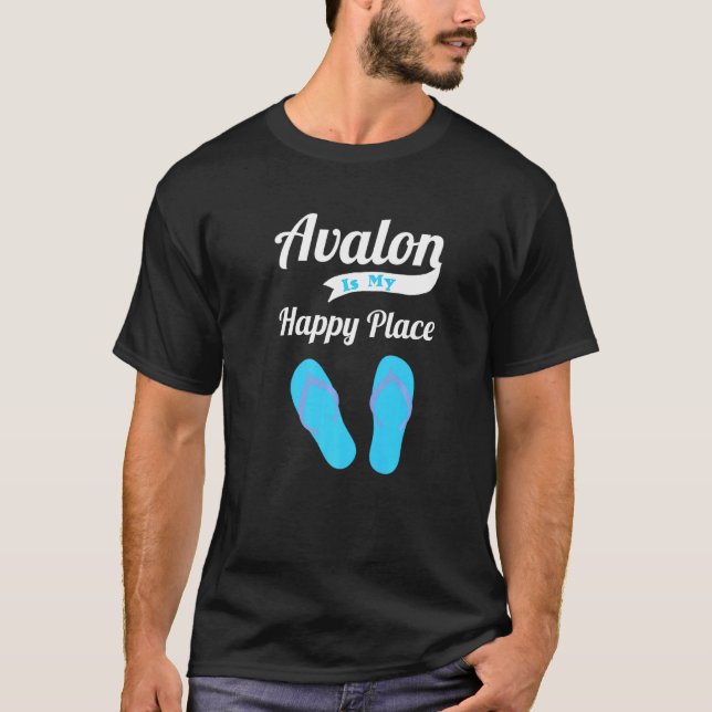 Camiseta Avalon Es Mi Lugar Feliz Para Las Vacaciones De Ve (Anverso)