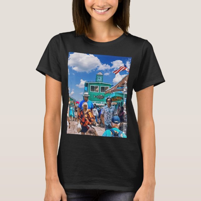 Camiseta Avalon, la isla catalana, disfruta del muelle verd (Anverso)