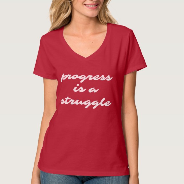 Camiseta Avance Camisas básicas de cuello-V de las mujeres (Anverso)