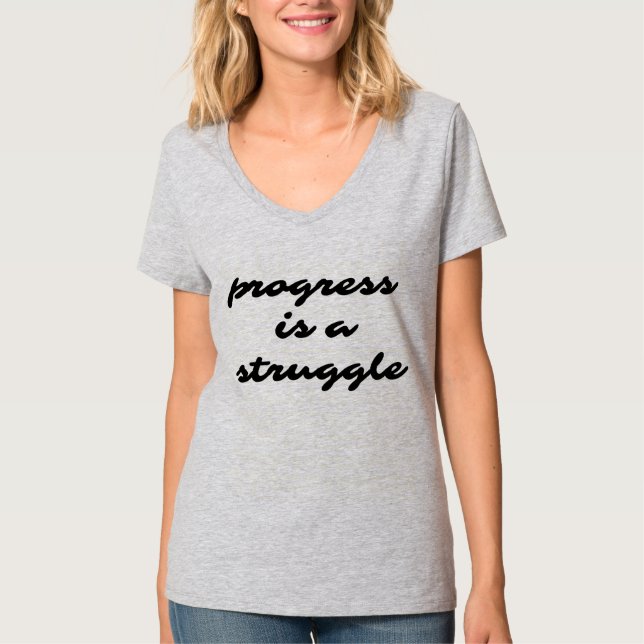 Camiseta Avance Camisas básicas de cuello-V de las mujeres (Anverso)