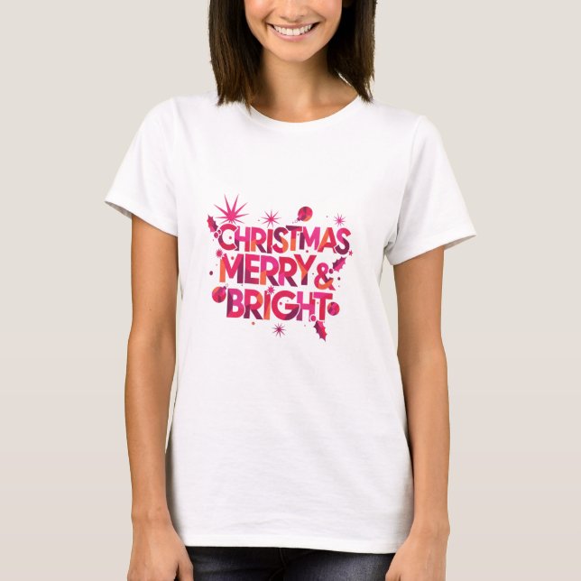 Camiseta Avant-Garde Merry Bright Abstract Christmas T-Shir (Anverso)