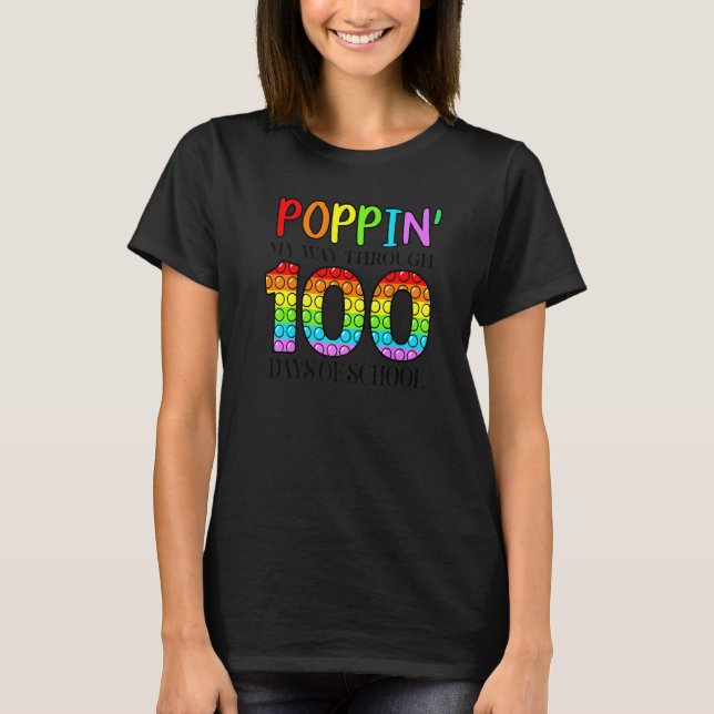 Camiseta Avanzar A Través De 100 Días De Escuela (Anverso)