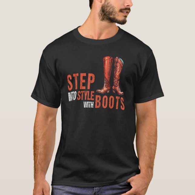 Camiseta Avanzar En Estilo Con La Cita De Zapatos Altos De  (Anverso)
