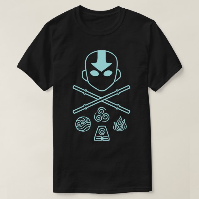 Camiseta Avatar Aang y Elementos (Diseño del anverso)
