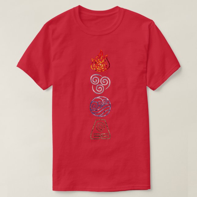 Camiseta Avatar El Último Airbenderof Korra Elements Fire A (Diseño del anverso)