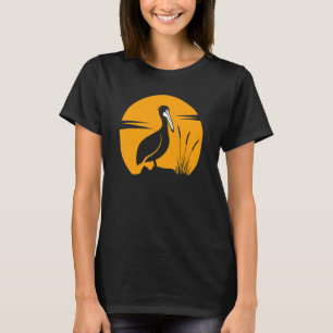Camiseta Ave Animal Pelícano Fresco Al Atardecer Para Hombr