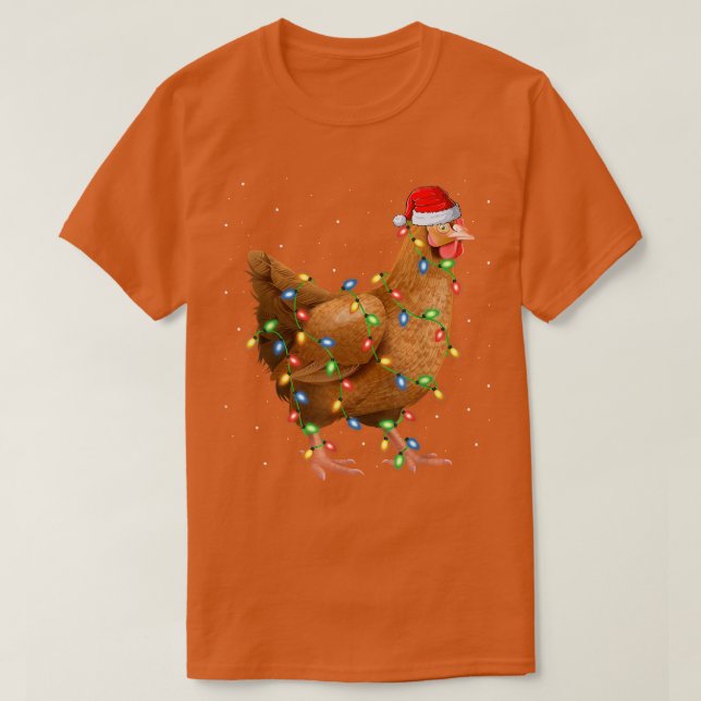 Camiseta Ave apasionada con Navidad enciende a Santa Chicke (Diseño del anverso)
