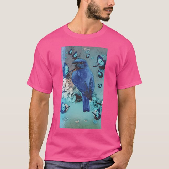 Camiseta Ave azul (Anverso)