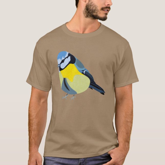 Camiseta Ave azul Parus Caeruleus Aves Ucrania (Anverso)