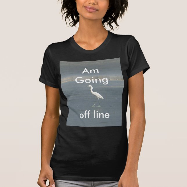 Camiseta Ave blanco en la imagen de arte de la playa de are (Anverso)