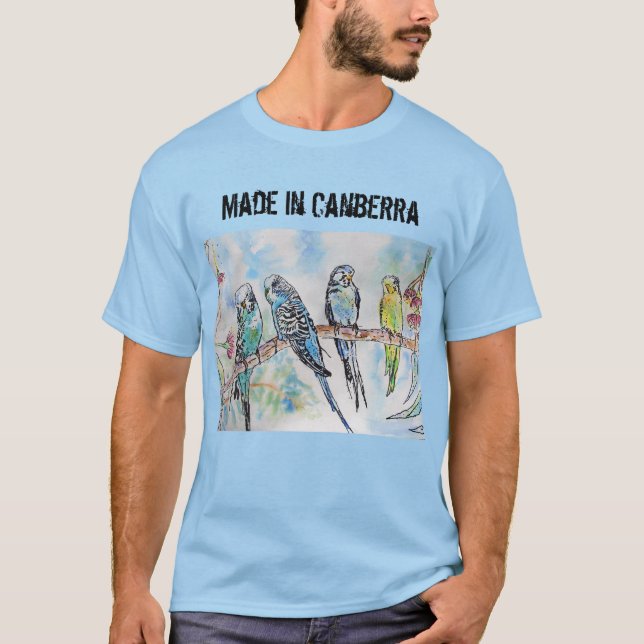 Camiseta Ave Budgie Budgerigar Hecha En Canberra T Shirt (Anverso)