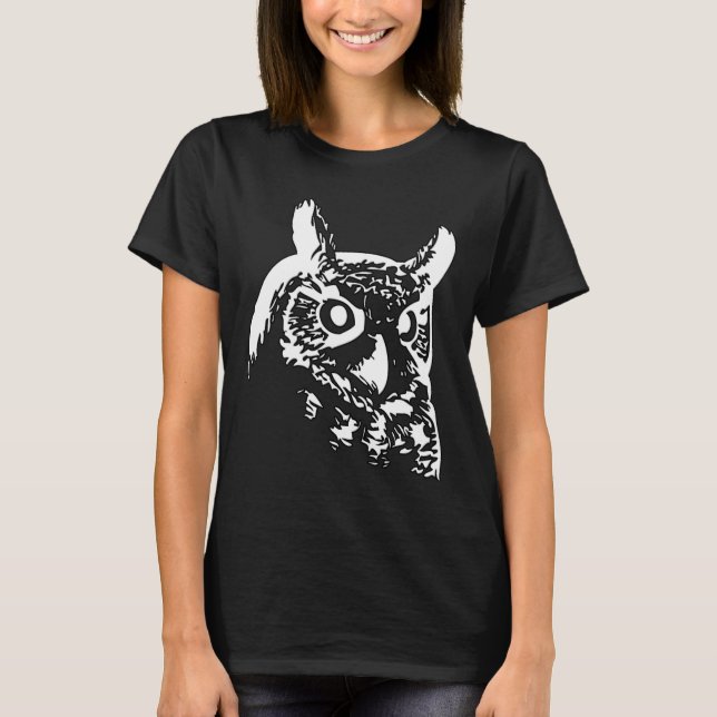 Camiseta Ave, búho (Anverso)
