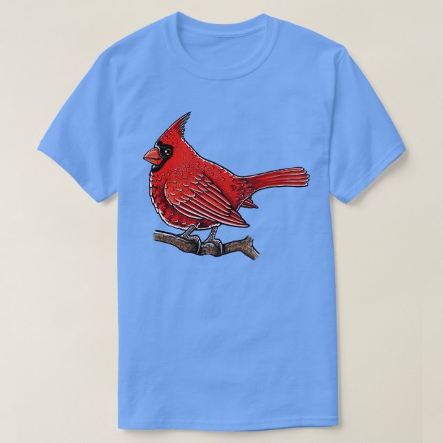Camiseta Ave cardenal roja (Diseño del anverso)