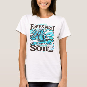 Camiseta Ave cielo con espíritu libre y alma