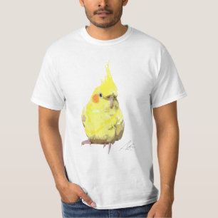 Camiseta Ave Cockatiel Amarillo Realista Arte Moderno