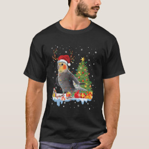 Camiseta Ave Cockatiel Santa Navidad El árbol de Navidad se