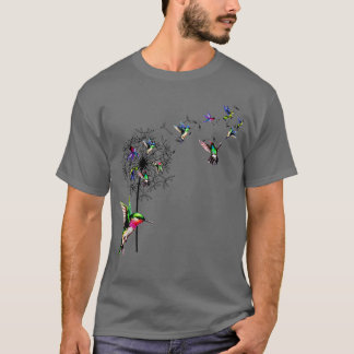 Camiseta Ave Colibrí Dandelion Fllowers Para Mujeres Hombre