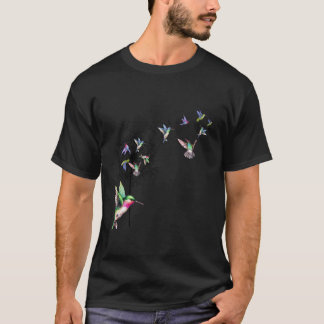 Camiseta Ave Colibrí Dandelion Flores Camisas Para Mujeres