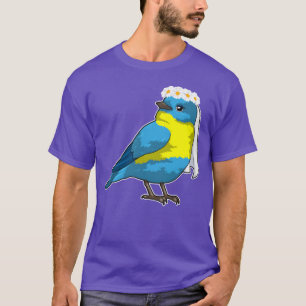 Camiseta Ave Como Novia Con Una Vela De Flores chica