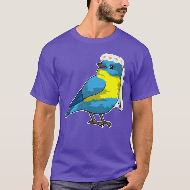 Camiseta Ave Como Novia Con Una Vela De Flores chica (Anverso)