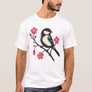 Camiseta Ave con flores de cerezo - Arte de serenidad de pr