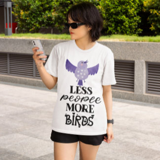 Camiseta Ave Cuta - Pájaro Púrpura Con Lema Motivador