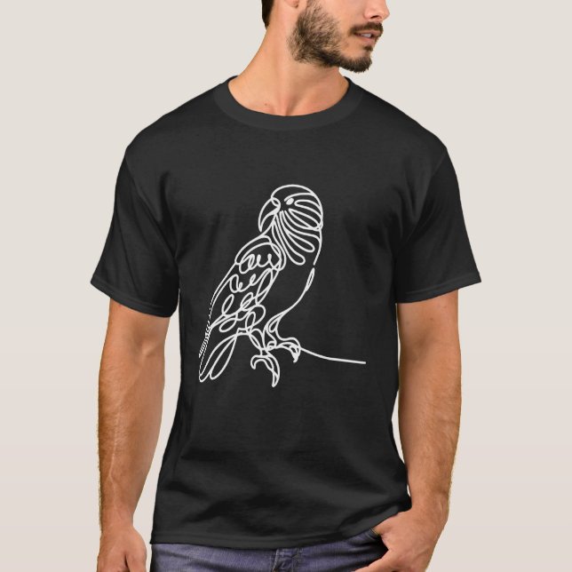 Camiseta Ave de arte de línea y ornitólogo Kea (Anverso)
