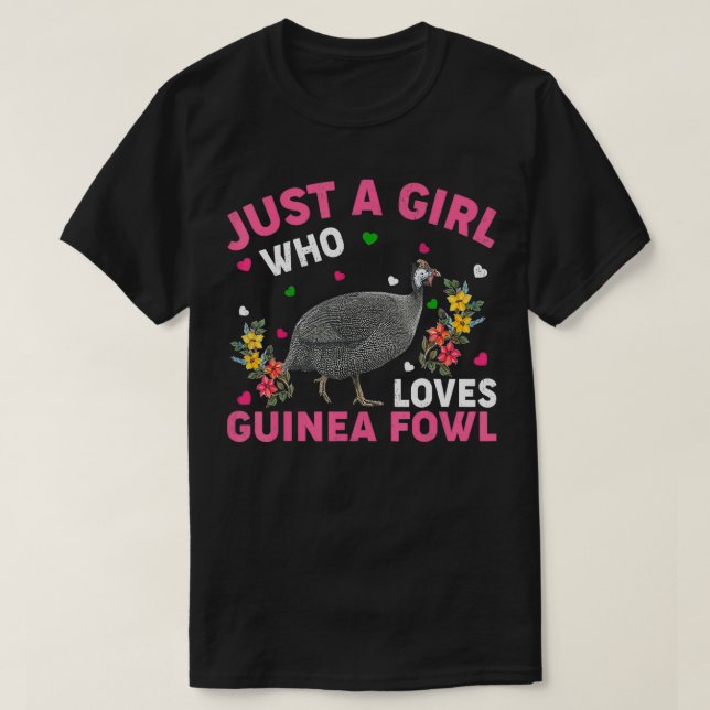 Camiseta Ave De Ave De Ave De Guinea Amante A Un Chica Que  (Diseño del anverso)