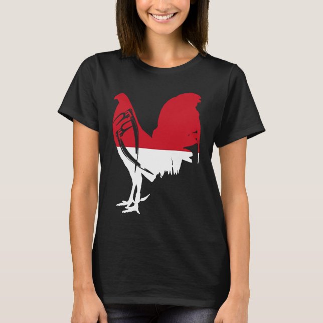 Camiseta Ave de caza Indonesia Bandera indonesia gallo G (Anverso)