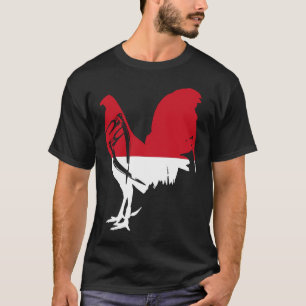 Camiseta Ave de caza Indonesia gallo de bandera indonesio